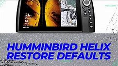Humminbird Helix Restore Defaults