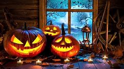 Halloween Background - Gentle Rain Sounds on the Window | Spooky Ambience