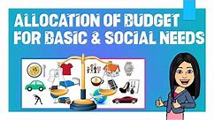 HE LESSON 3 Allocation of Budget for Basic and Social Needs