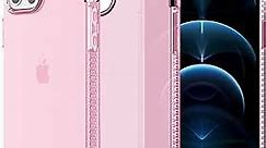 Itskins Spectrum Clear Protective Phone Case Compatible with iPhone 12 Pro Max, Slim Hybrid Case, Anti-Yellowing, and Heavy Duty Shockproof Cover, Military Phone Case | Light Pink