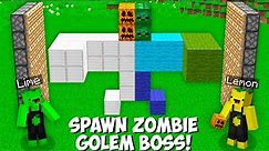 How to SPAWN SECRET MUTANT BOSS GOLEM + ZOMBIE in Minecraft ! LEMON AND LIME MAKE MOB !