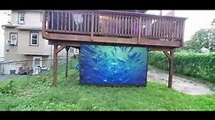 Daytime hours 150" 16:9 outdoor painted ADV ALR Black Phoenix 19 projection screen!