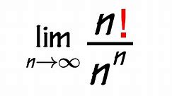 Limit of n!/n^n as n goes to infinity, squeeze theorem, calculus 2 tutorial