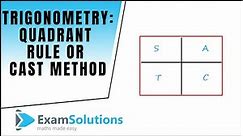 How to solve trigonometric equations using the Quadrant Rule