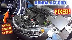 Honda check charging system || Honda Accord Check Charge system indication on