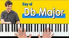 D Flat Major Scale - Fingering and Chords for Piano