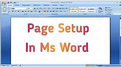 MS Word me Page Setup kaise kare | Page Setup in MS Word in Hindi