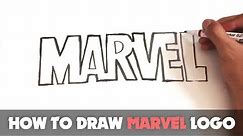 How to Draw a Cartoon - Marvel Logo (Tutorial Step by Step)