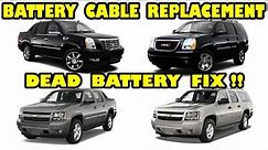 How to replace GM 2007-2014 Negative Battery Cable for Cadillac, Chevrolet & GMC. Dead battery FIX!