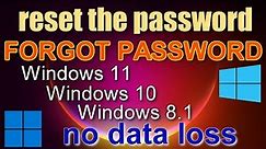 How to reset forgot password windows 7/10/11