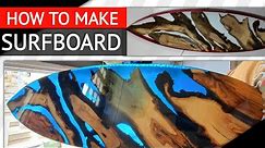 Amazing resin SURFBOARD tutorial - HOW TO make epoxy resin wood shapes