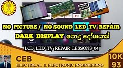 No picture led tv repair tips | no sound led tv repair / dark display