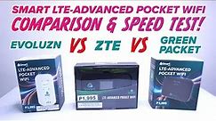 ALL SMART LTE ADVANCED POCKET WIFI COMPARISON AND SPEEDTEST | EVOLUZN vs ZTE vs GREENPACKET