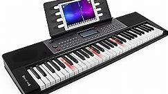 AKLOT 61-Key Keyboard Piano Portable Electronic Keyboard 61 Keys Electric Keyboards for Adult Beginners Kids With Keyboard Teach Indicator