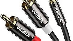 UGREEN 3.5mm to RCA Cable, 3.3FT RCA Male to Aux Audio Adapter HiFi Sound Headphone Jack Adapter Metal Shell RCA Y Splitter RCA Auxiliary Cord 1/8 to RCA Connector for Phone Speaker MP3 Tablet HDTV
