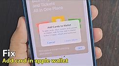 Fix unable to add card in apple wallet