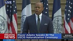 Mayor Adams speaks at naturalization ceremony