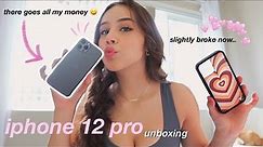 impulsively buying the iphone 12 pro || unboxing, setup, & what's on my iphone 2020!!