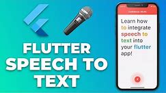 Flutter Speech to Text App Tutorial | Voice Recognition