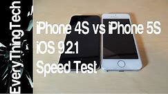 iPhone 4s vs iPhone 5s iOS 9.2.1 Speed Test