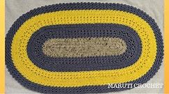 Oval shaped Crochet Rug/Mat/Carpet step by step crochet English Tutorial