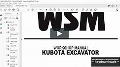 Kubota KX018-4 Excavator Workshop Manual - PDF DOWNLOAD