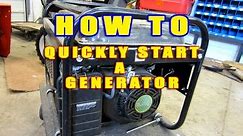HOW-TO Quickly Start A Generator That Won't Start!