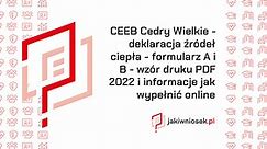 CEEB Cedry Wielkie - deklaracja źródeł ciepła - formularz A i B - wzór druku PDF 2024 i informacje jak wypełnić online