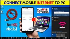 How to Connect Mobile Internet to PC or Laptop via Hotspot without USB Easily!