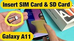 Galaxy A11: Insert SIM Card & SD Card