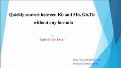 Convert Between Kb And Mb, Gb, Tb And Vice Versa