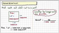 Converting units of area mm squared to m squared
