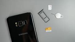 Inserting SIM and SD Card in Galaxy S8 / S8+