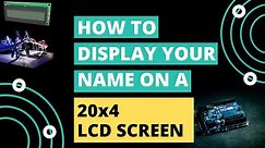 20X4 LCD with I2C tutorial using Arduino uno board