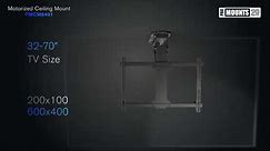ProMounts Motorized Ceiling TV Mount Fits Most 32-70" Screens, Holds Up to 77 lbs. with Smart App