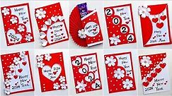 DIY Top 10 Happy New year greeting cards 2024 / Handmade New year cards / Easy new year cards