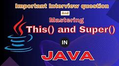 Mastering this() and super() constructor in java | #java #javaprogramming #javatutorial