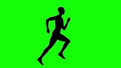 man running sprint on green screen seamless loop 4k