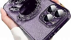 for iPhone 13 Pro Case Bling for Women, 6D Plating Astronaut Hidden Stand, Luxury Sparkle Girly Case for iPhone 13 Pro, Glitter Phone Case Soft TPU with Full Camera Protection for iphone 13 Pro