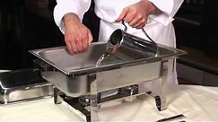 Setting Up a Chafing Dish for Buffet Service