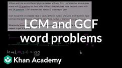 LCM and GCF word problems | Factors and multiples | Pre-Algebra | Khan Academy