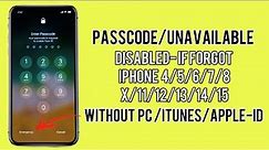Unlock Your iPhone Unavailable/Passcode/Disabled - If Forgot Password (2023)(2024) Unlock iPhone