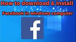 How to download and install Facebook messenger app in windows computer