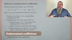 (DiffEQ, Fall 23) 13 - Method of undetermined coefficients