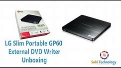LG Slim Portable GP60 External DVD Writer Unboxing