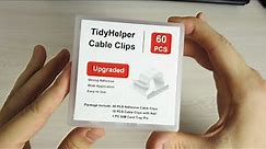 TidyHelper_Adhesive Cable Clips White (60 PCS), Upgraded Wire Clips for Cable Management