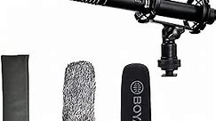 BOYA XLR Microphone, Shotgun Microphone BY-BM6060 with Shockmount Windscreen Mic for Camera DSLR External Condenser Professional Microphones for Video Interview ENG Film
