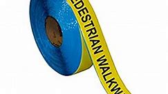 SmartSign Yellow 4 inch x 100 feet Pedestrian Walkway Floor Marking Tape, 32 mil Vinyl Floor Tape, Superior Mark Industrial Use Safety Tape with Beveled Edges, Strong Adhesive