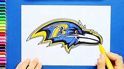 How to draw Baltimore Ravens Logo [NFL Team]