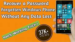How to recover a forget password Windows Phone , Without data loss and hard reset #HD #amitkarmakar